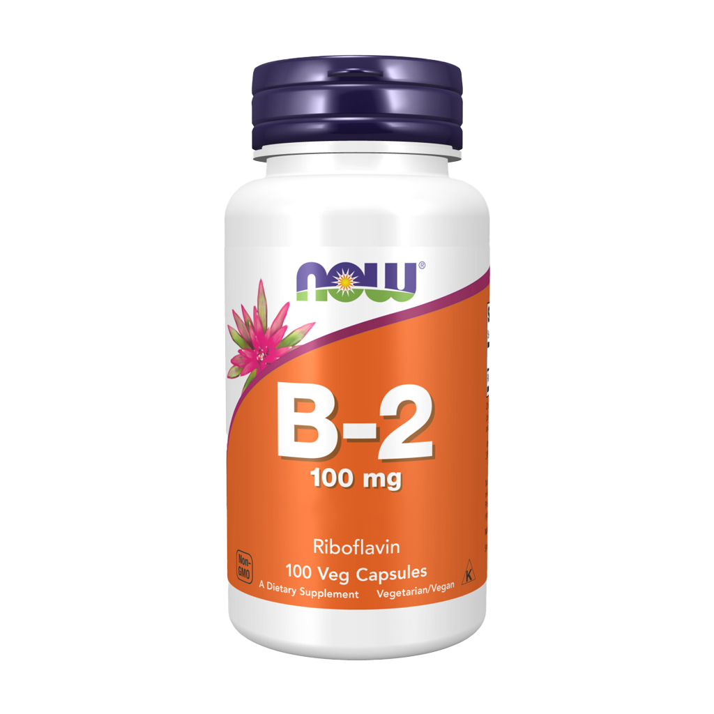 NOW Foods Vitamine B-2 100 mg (100 capusles) Voorkant