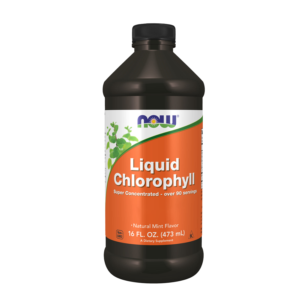 NOW Foods Vloeibare chlorofyl (473 ml.) Voorkant