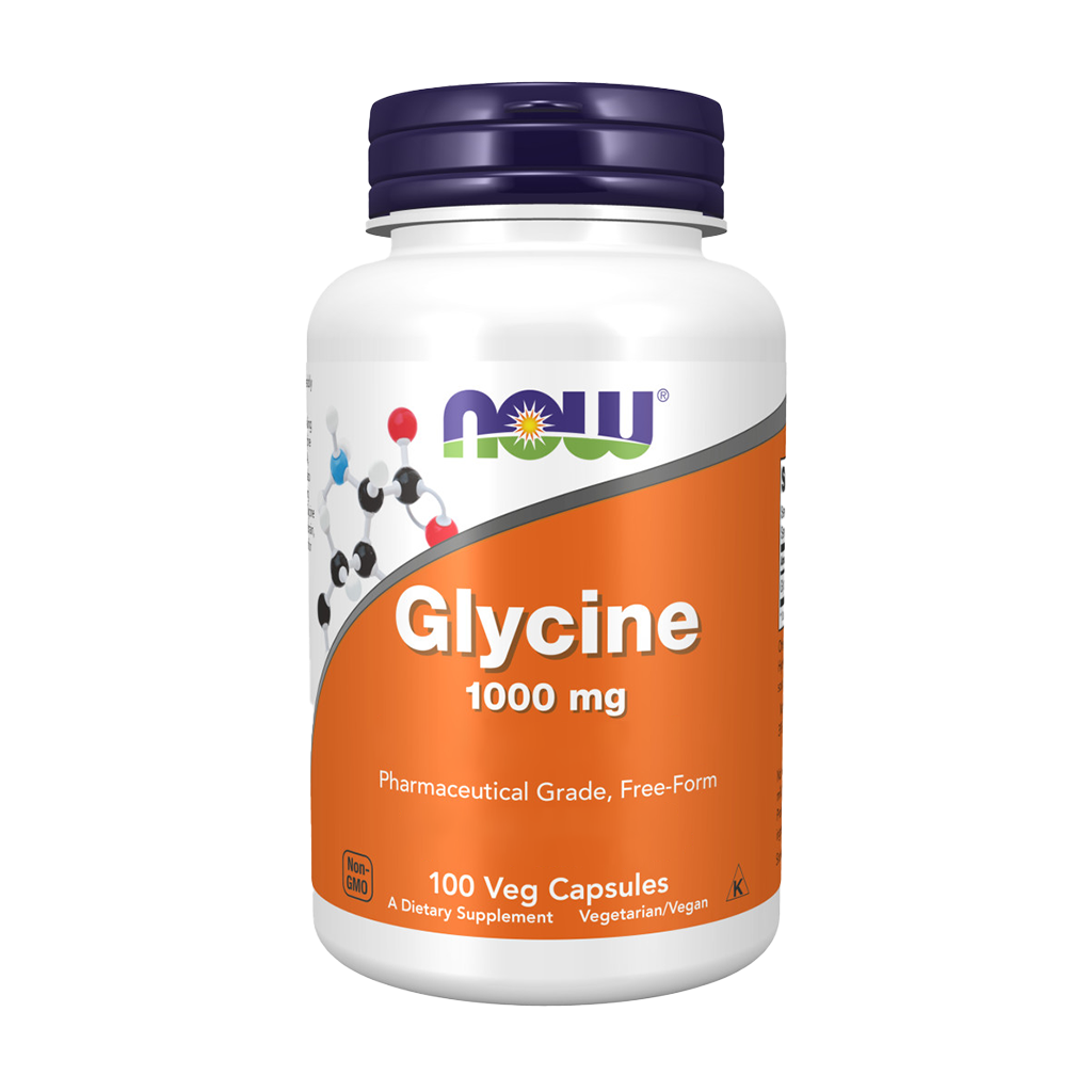NOW Foods Glycine 1.000 mg (100 capsules) Voorkant