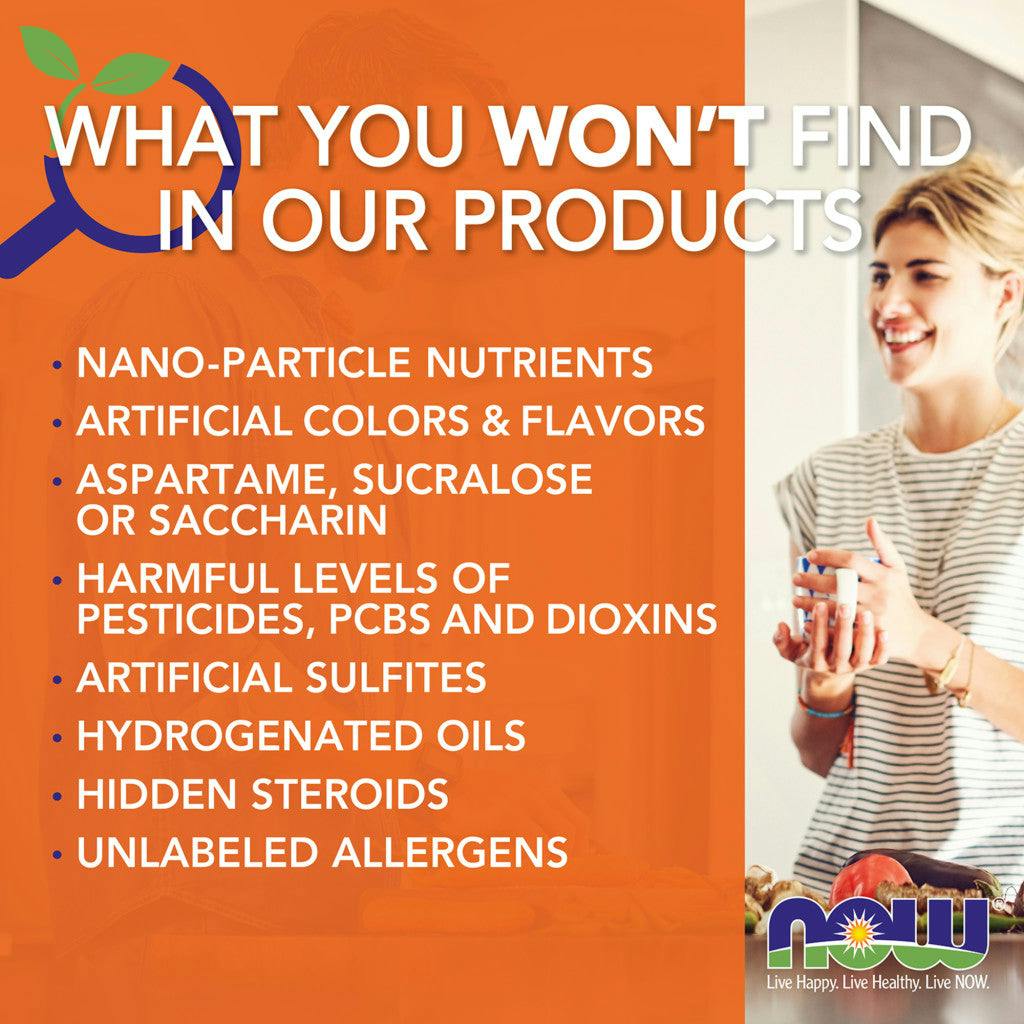now foods nadh 10 mg 60 capsules wat je niet vindt in de NOW Foods producten