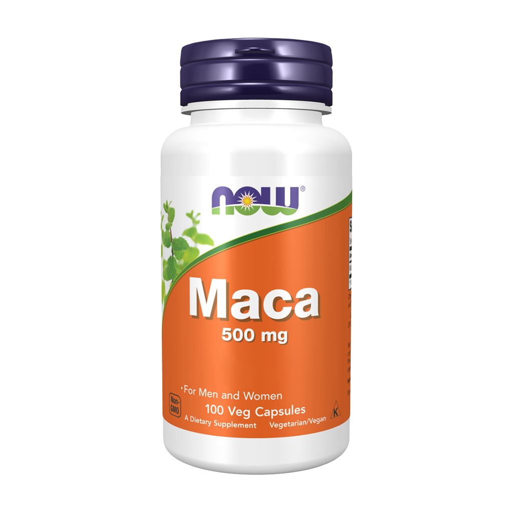 NOW Foods MACA 500 mg (100 vegan capsules) Voorkant