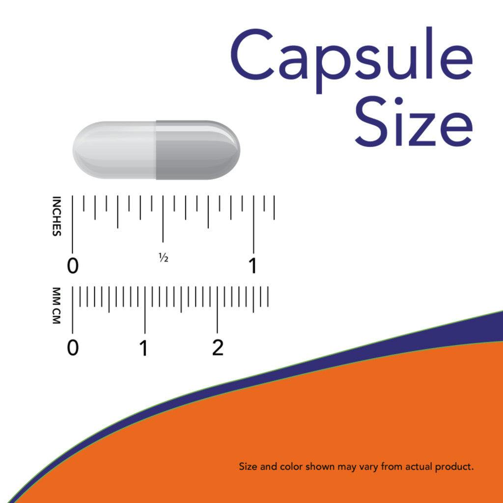 NOW Foods Alfa Liponzuur Extra Sterkte 600 mg (60 capsules) Capsule grootte