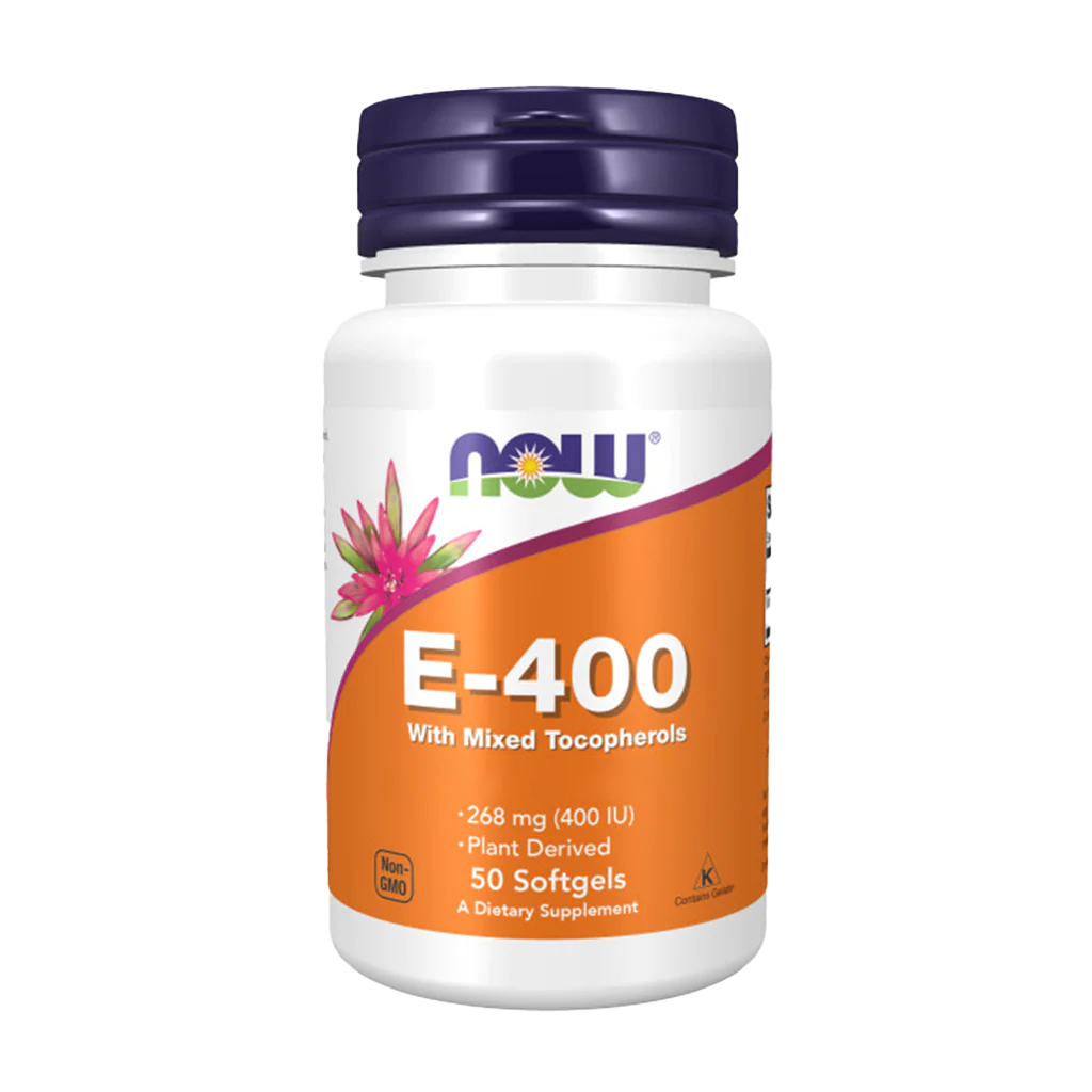 now foods vitamine e400 gemengde tocoferolen 50 softgels packshot voorkant