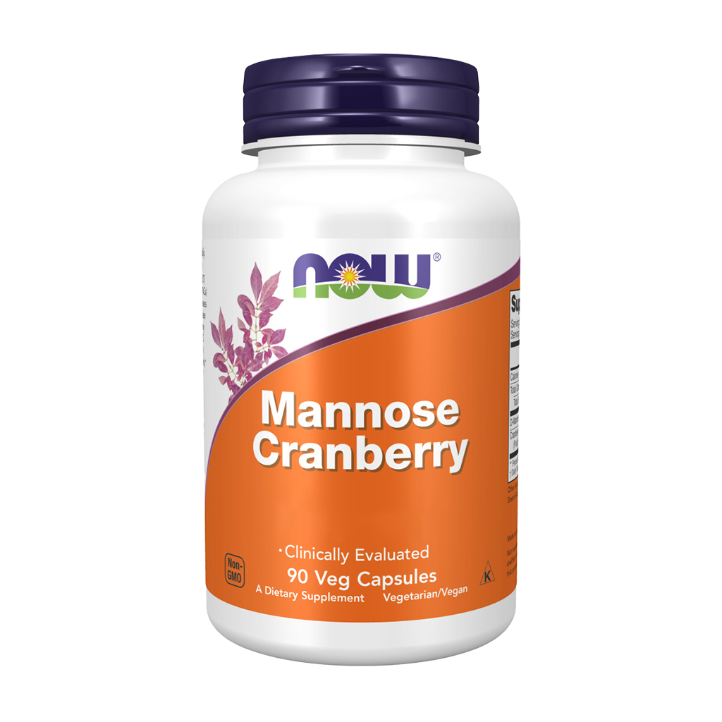 NOW Foods Mannose Cranberry (90 capsules) Voorkant