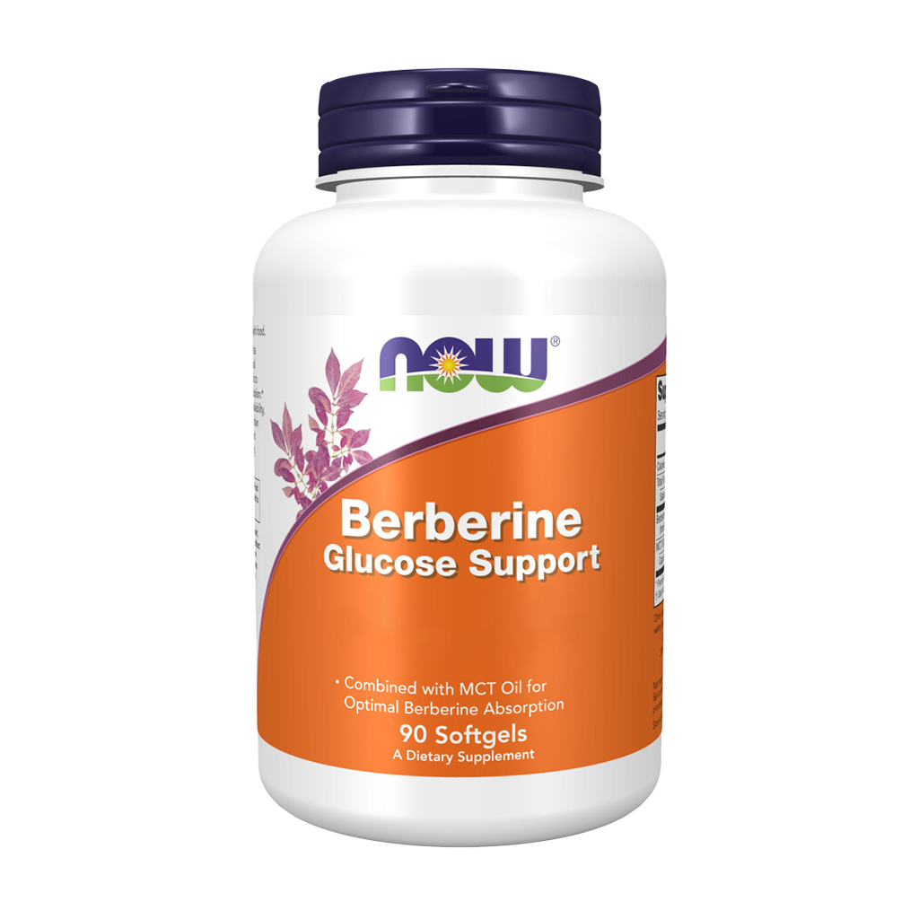 now foods berberine glucose ondersteuning 90 softgels voorkant