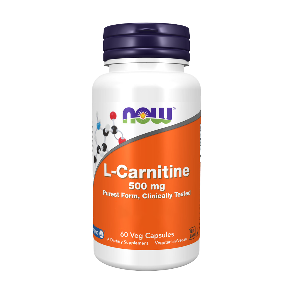 NOW Foods L-Carnitine 500 mg. 60 capsules Voorkant