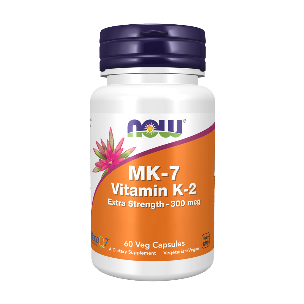 NOW Foods MK-7 Vitamine K-2 Extra Sterkte 300 mcg (60 capsules) Voorkant