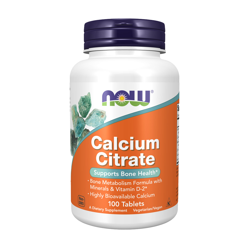 now foods calcium citraat 100 tabletten voorkant