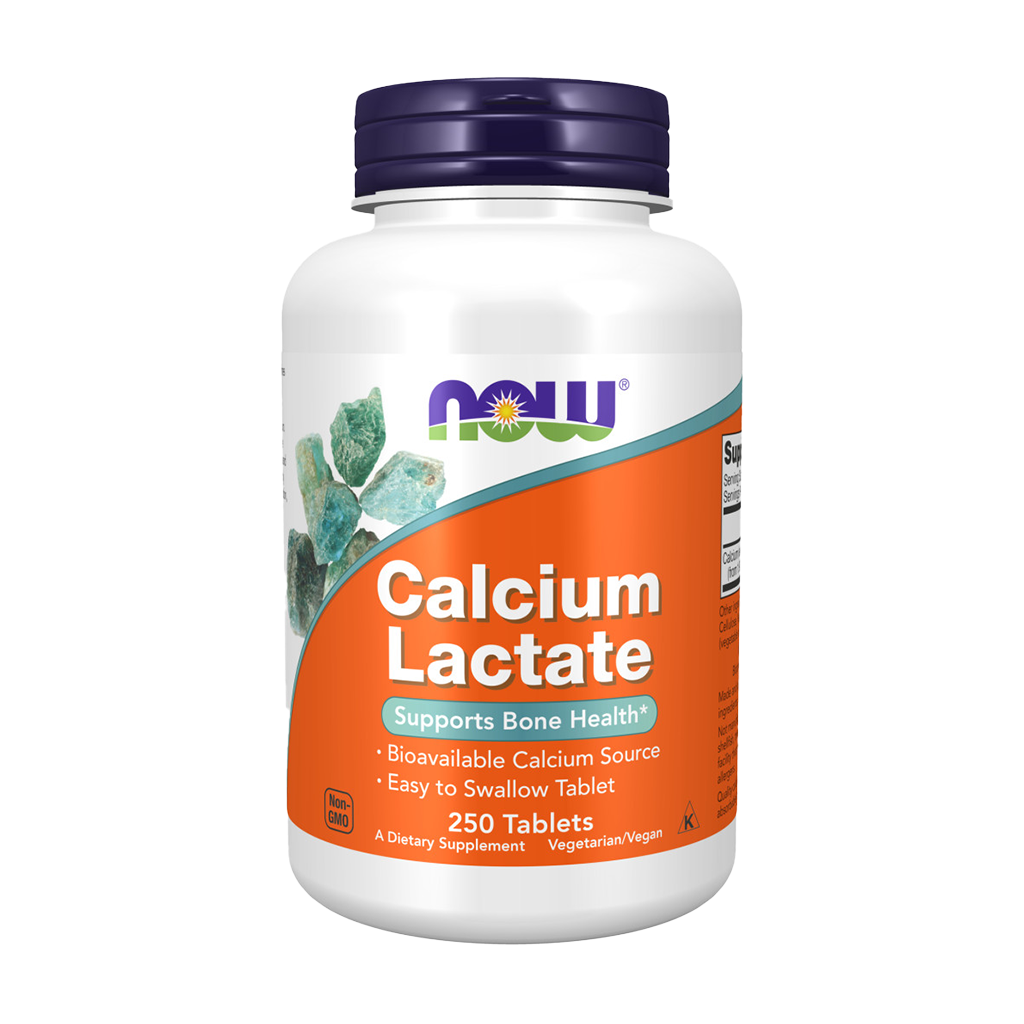 now foods calcium lactaat 250 tabletten voorkant