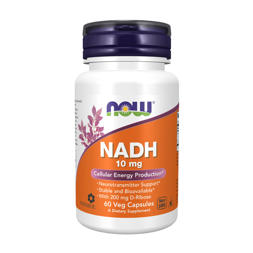 now foods nadh 10 mg 60 capsules voorkant