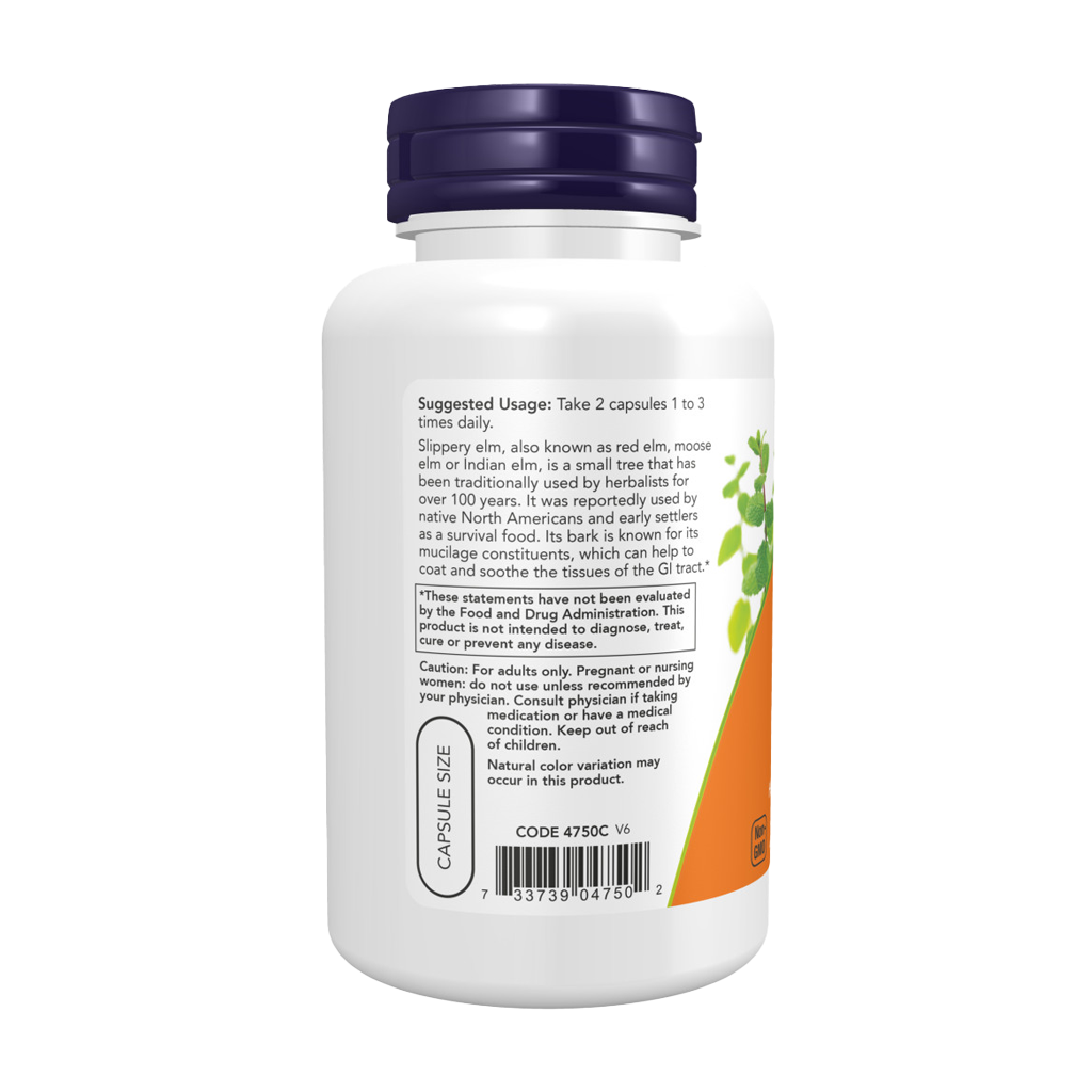 now foods slippery elm 400mg 100 capsules side