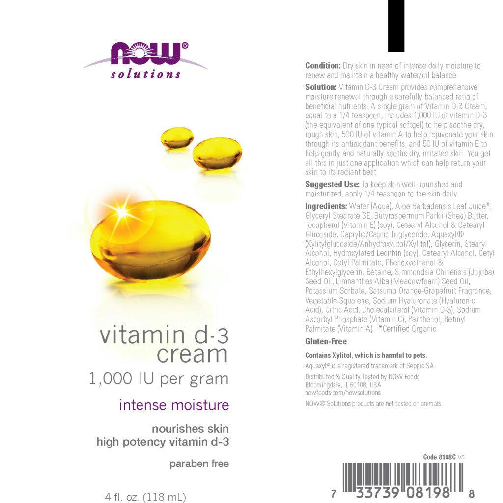 now foods vitamine d3 creme 118ml label