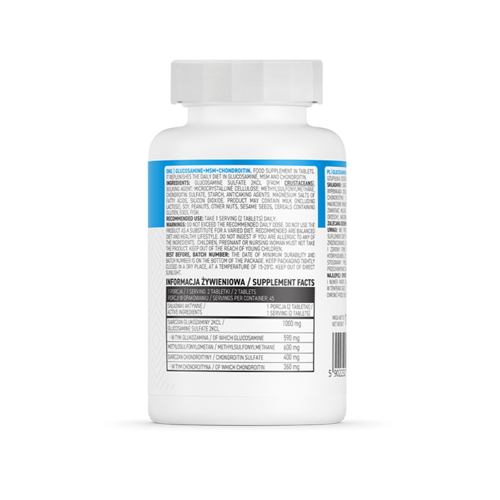 ostrovit glucosamine msm chondroitine 90 tabletten achterkant