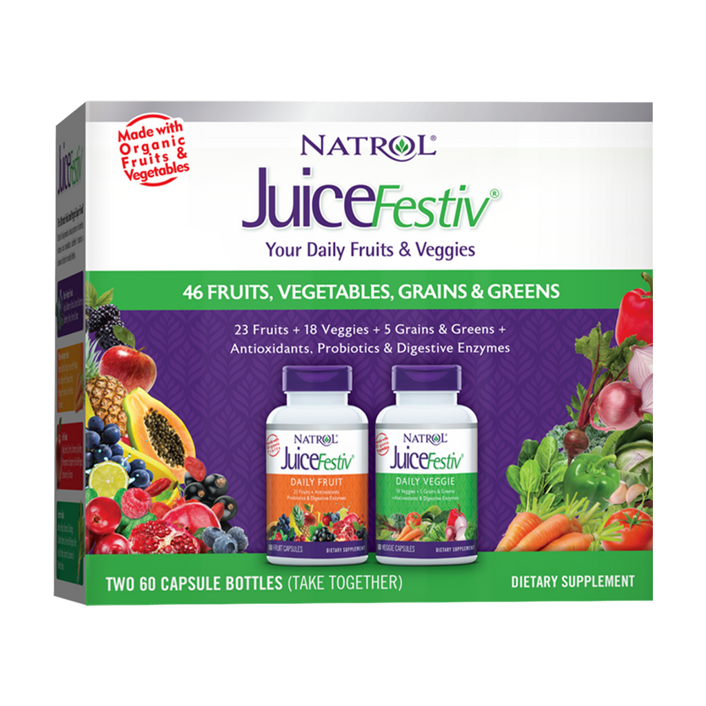 natrol juicefestiv 2 bottles fruits veggies 120 capsules 1