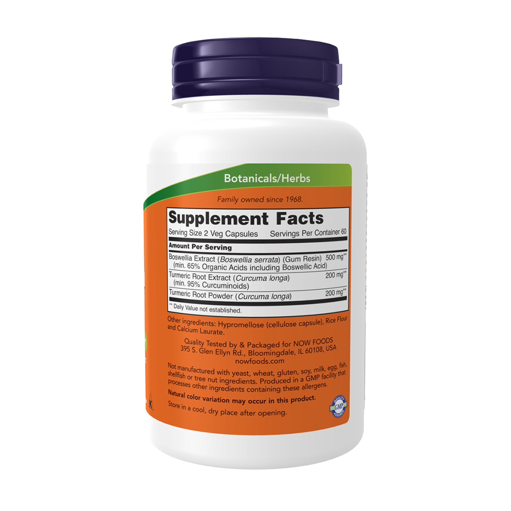 NOW Foods Boswellia Extract 250mg Achterkant