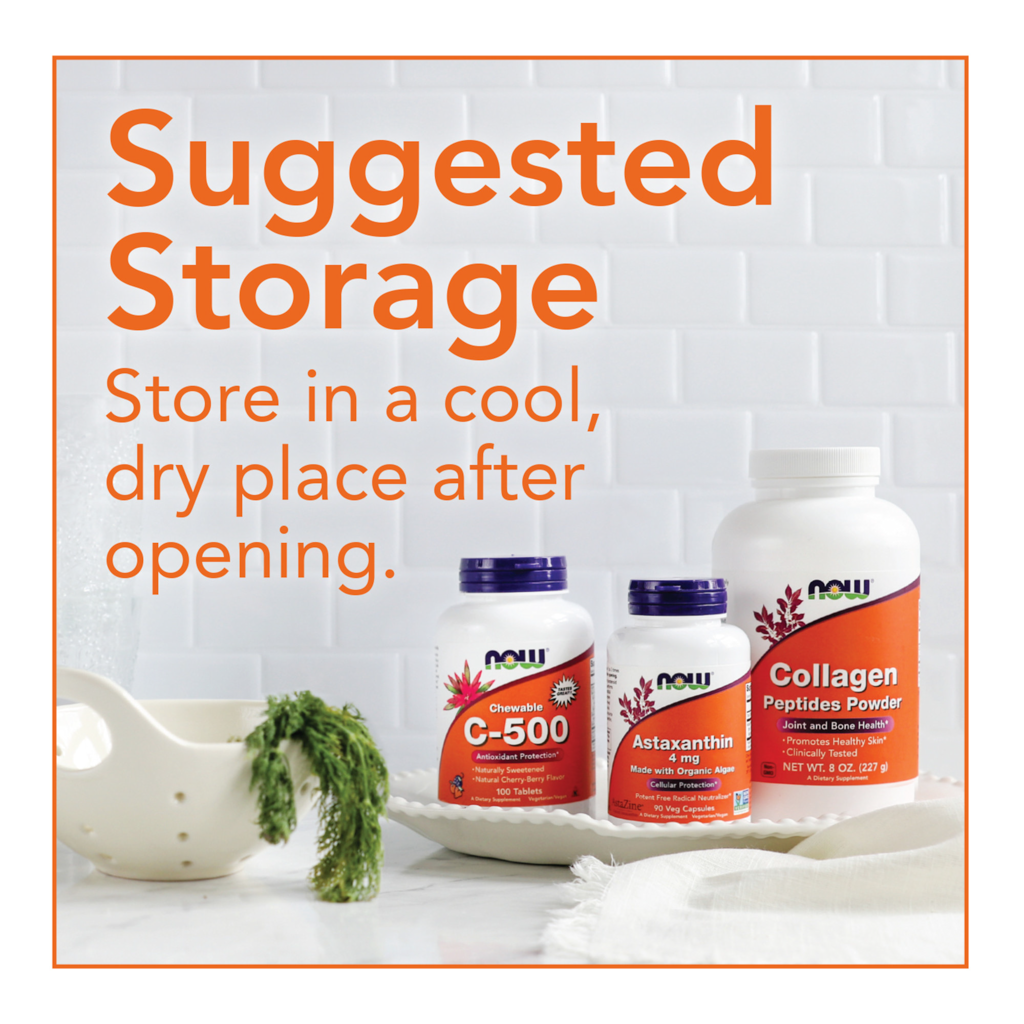 NOW Foods L-Lysine Double Strength 1000 mg (250 tabletten) Storage