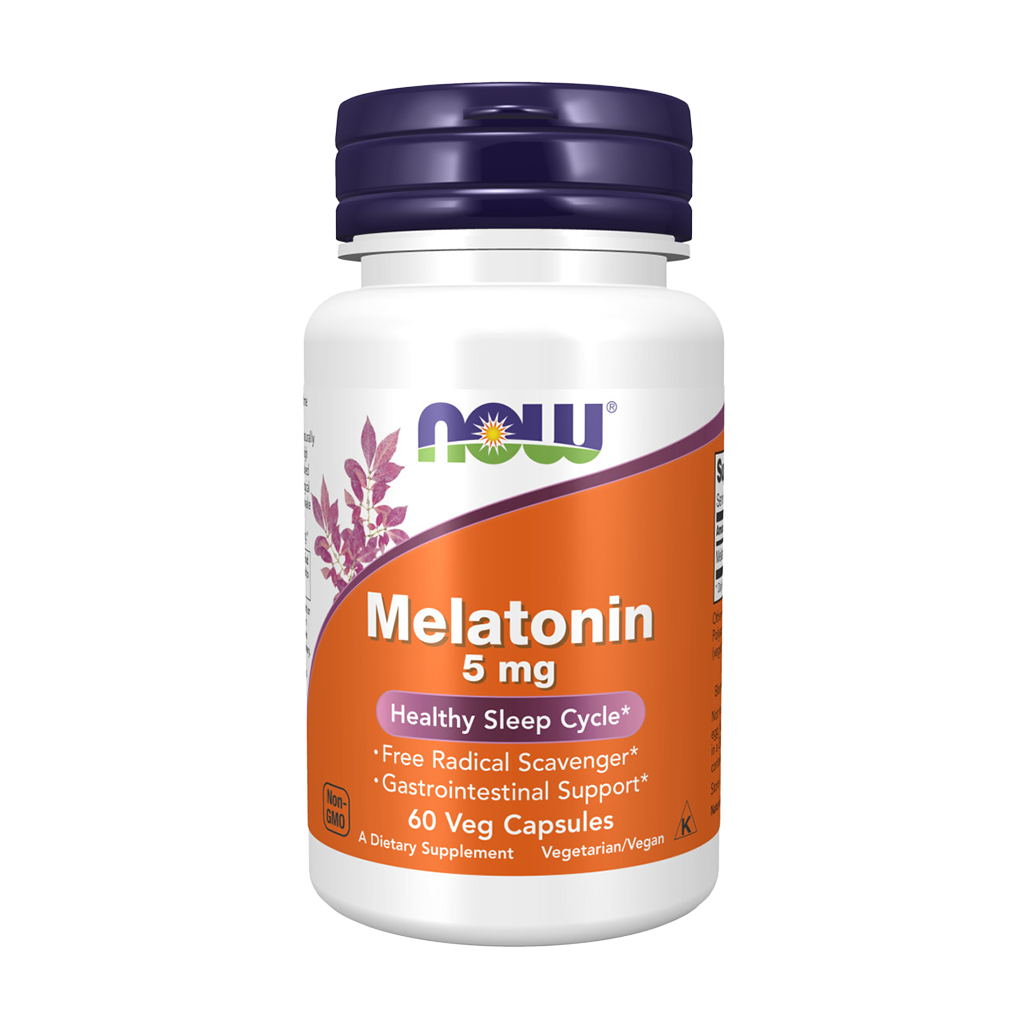 NOW Foods Melatonine 5 mg (60 capsules) Voorkant