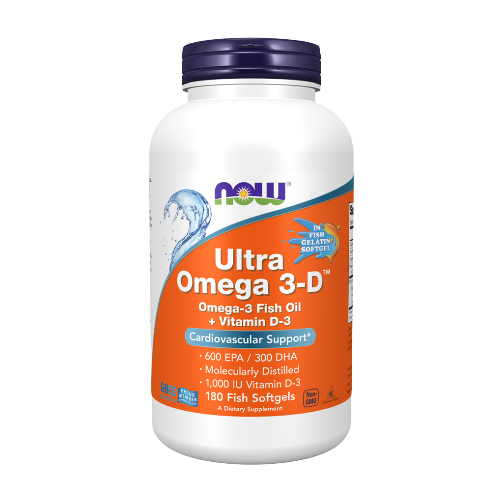 NOW Foods Ultra Omega 3-D Vis Gelatine (180 softgels)
