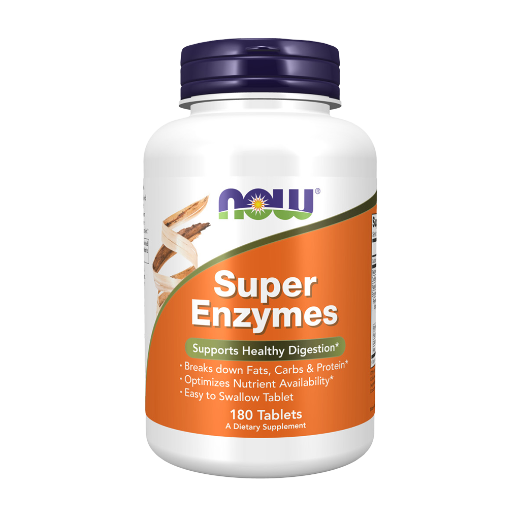 NOW Foods Super Enzymes (180 tabletten) voorkant