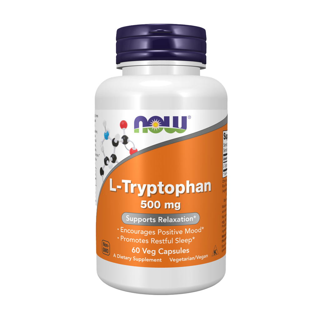 NOW Foods L-Tryptofaan 500 mg 60 capsules Voorkant