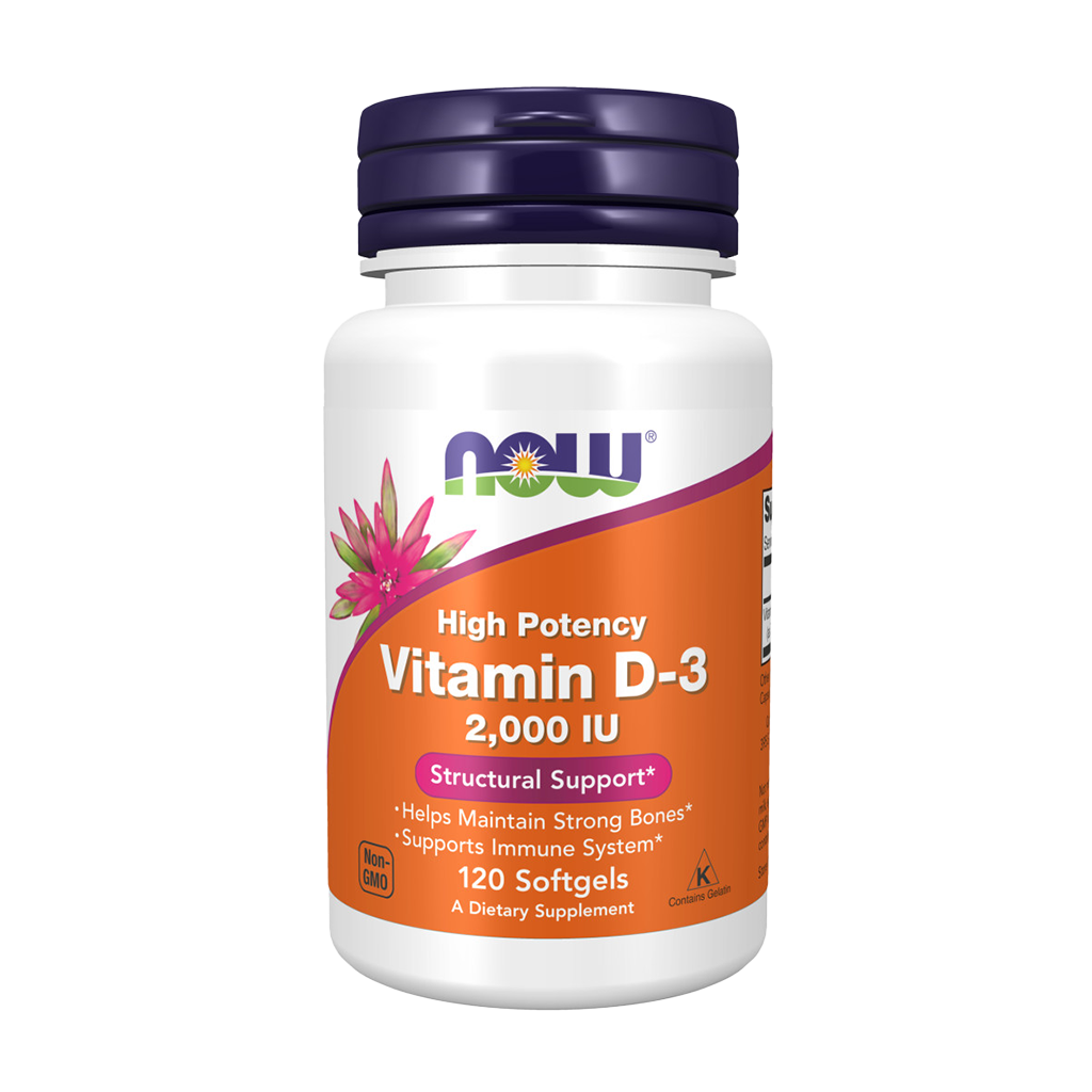 NOW Foods Vitamine D3 2000 IU (120 softgels)