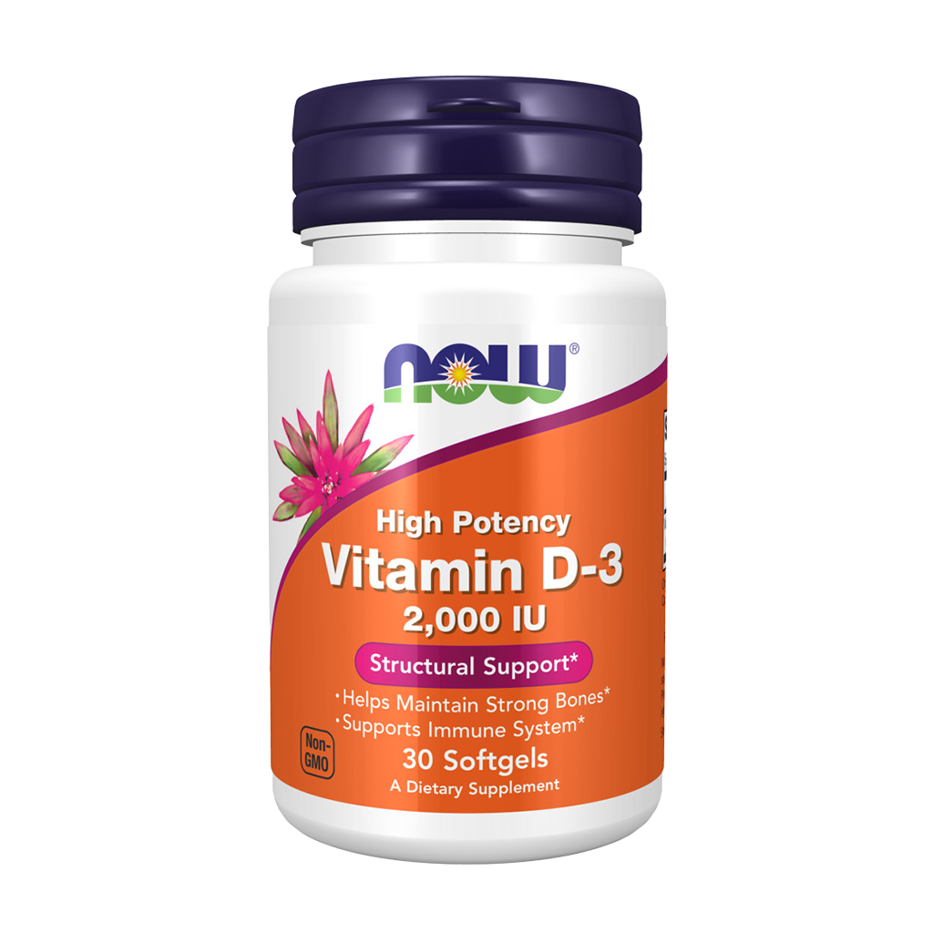 NOW Foods Vitamine D3 2000 IU (30 softgels)