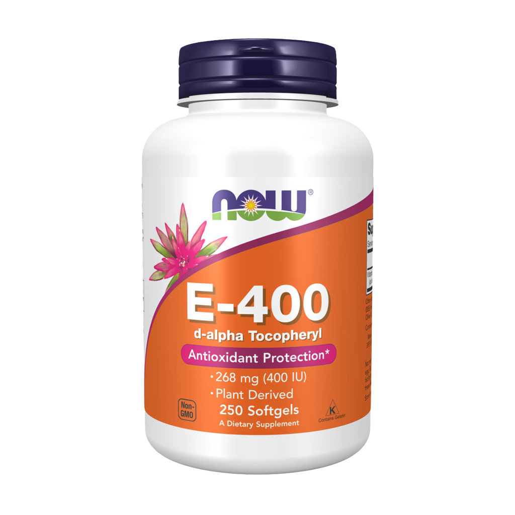 NOW Foods Vitamine E-400 D-alfa-tocoferyl Voorkant